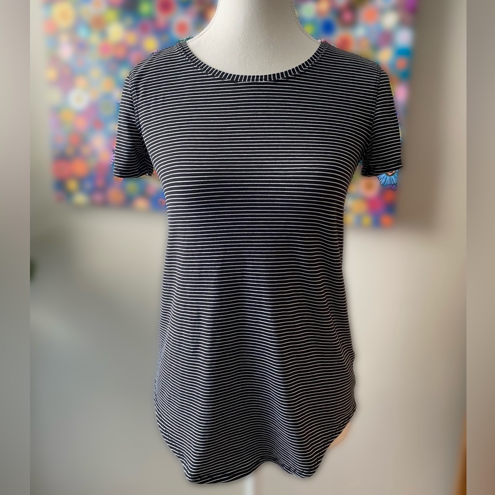 Black and White striped Love Tee